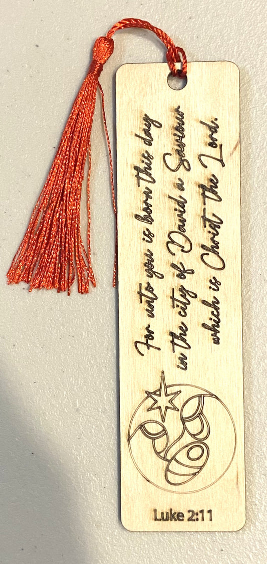 Wood Bookmark - Luke 2:11