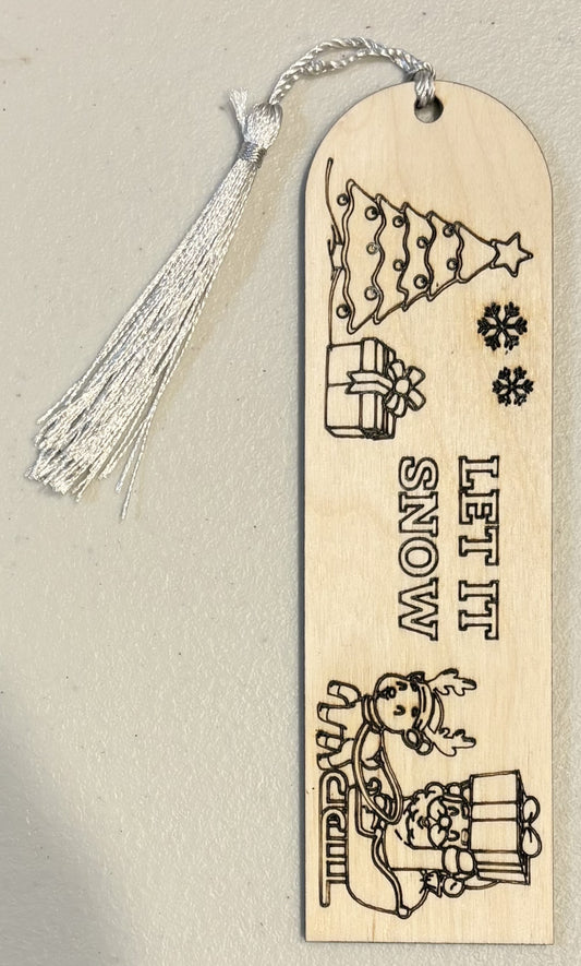 Wood Bookmark - Let It Snow - B064