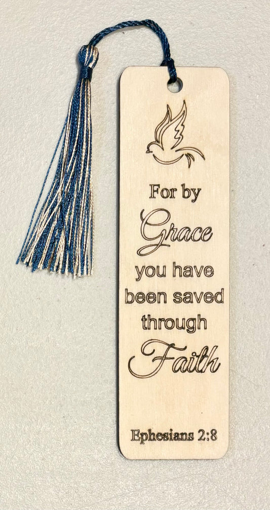 Wood Bookmark - Ephesians 2:8 - B077