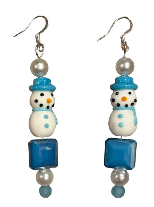 Snowman Bead Earrings