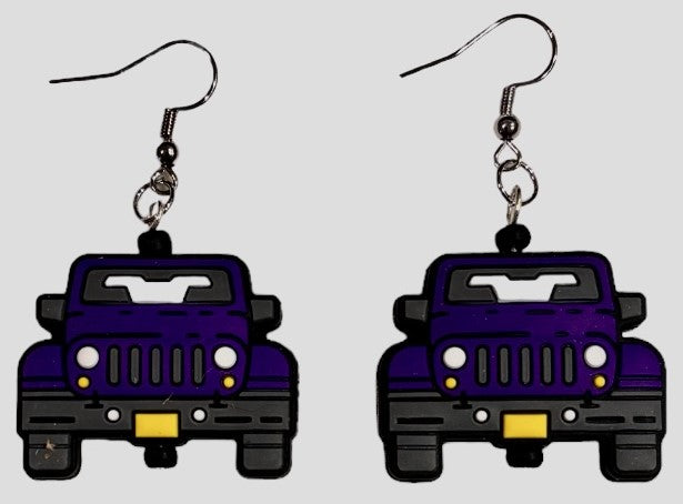 Jeep Focal Bead Earrings Purple