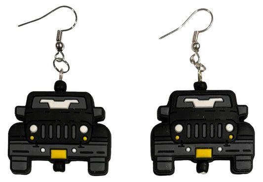 Jeep Focal Bead Earrings Black