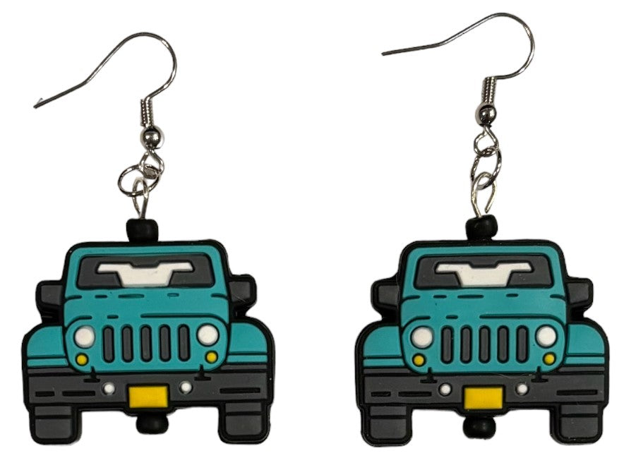 Jeep Focal Bead Earrings Turquoise