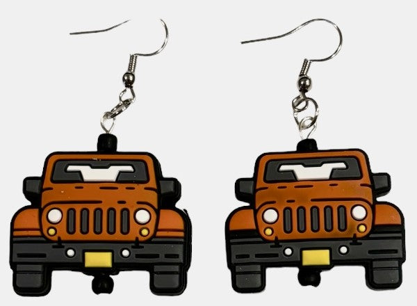 Jeep Focal Bead Earrings Orange