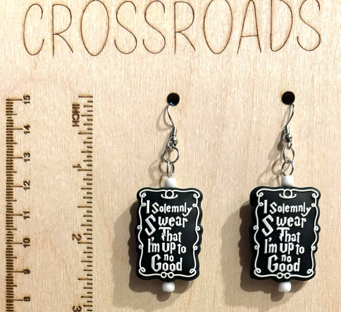 Focal Bead Earrings - I Solemnly Swear...