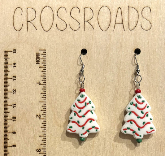 Snack Cake Tree Focal Bead Earrings