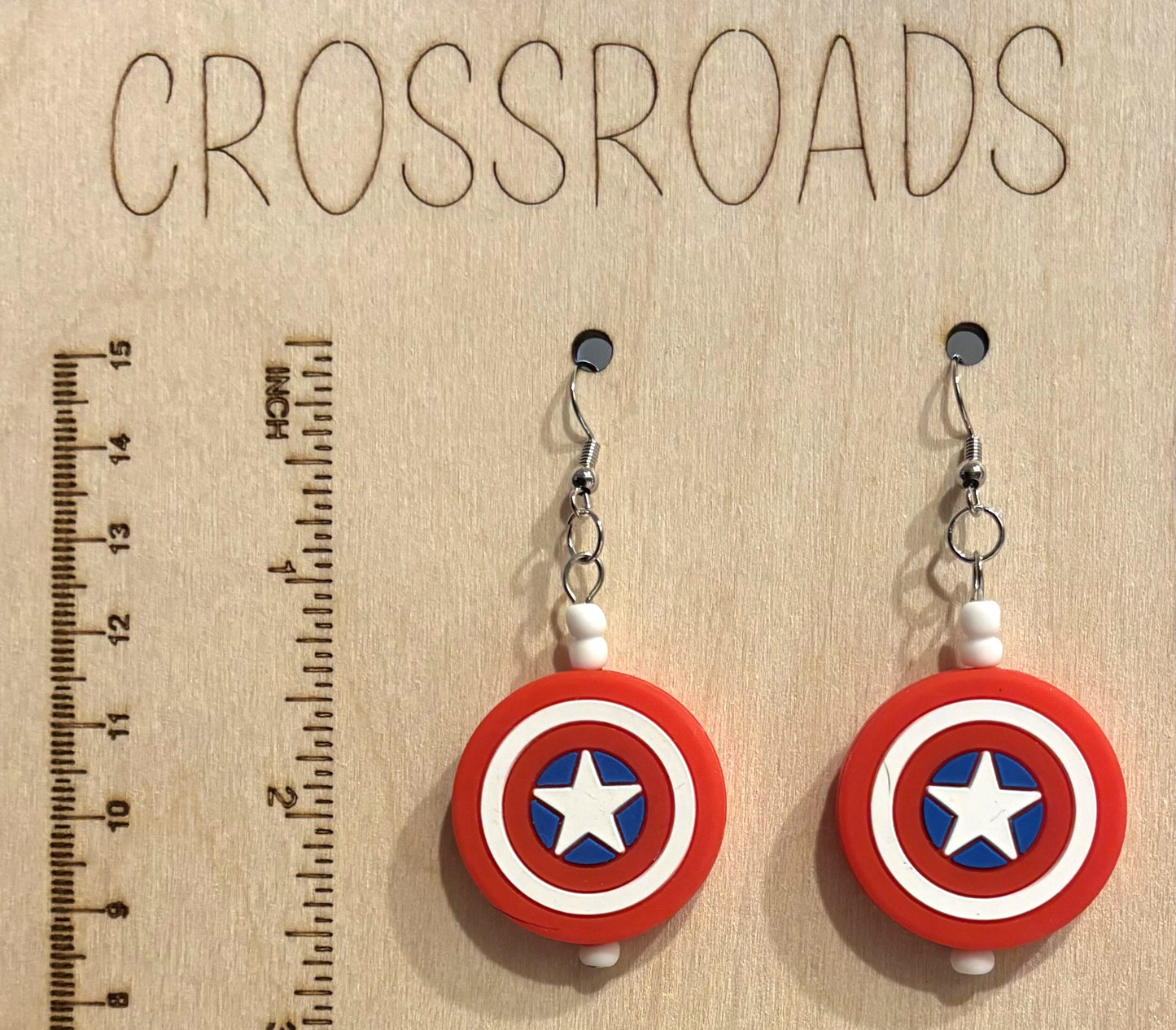 Shield Focal Bead Earrings