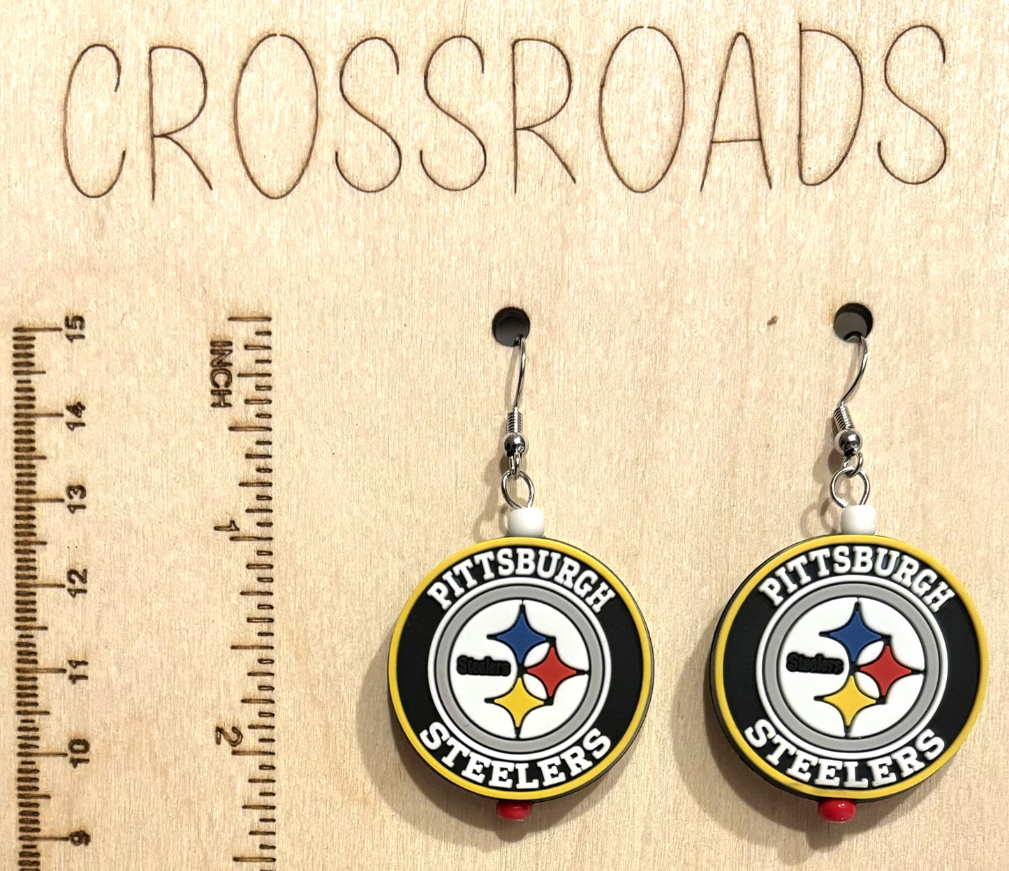 Focal Bead Earrings Steelers