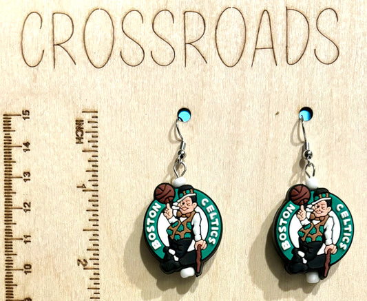 Focal Bead Earrings Celtics