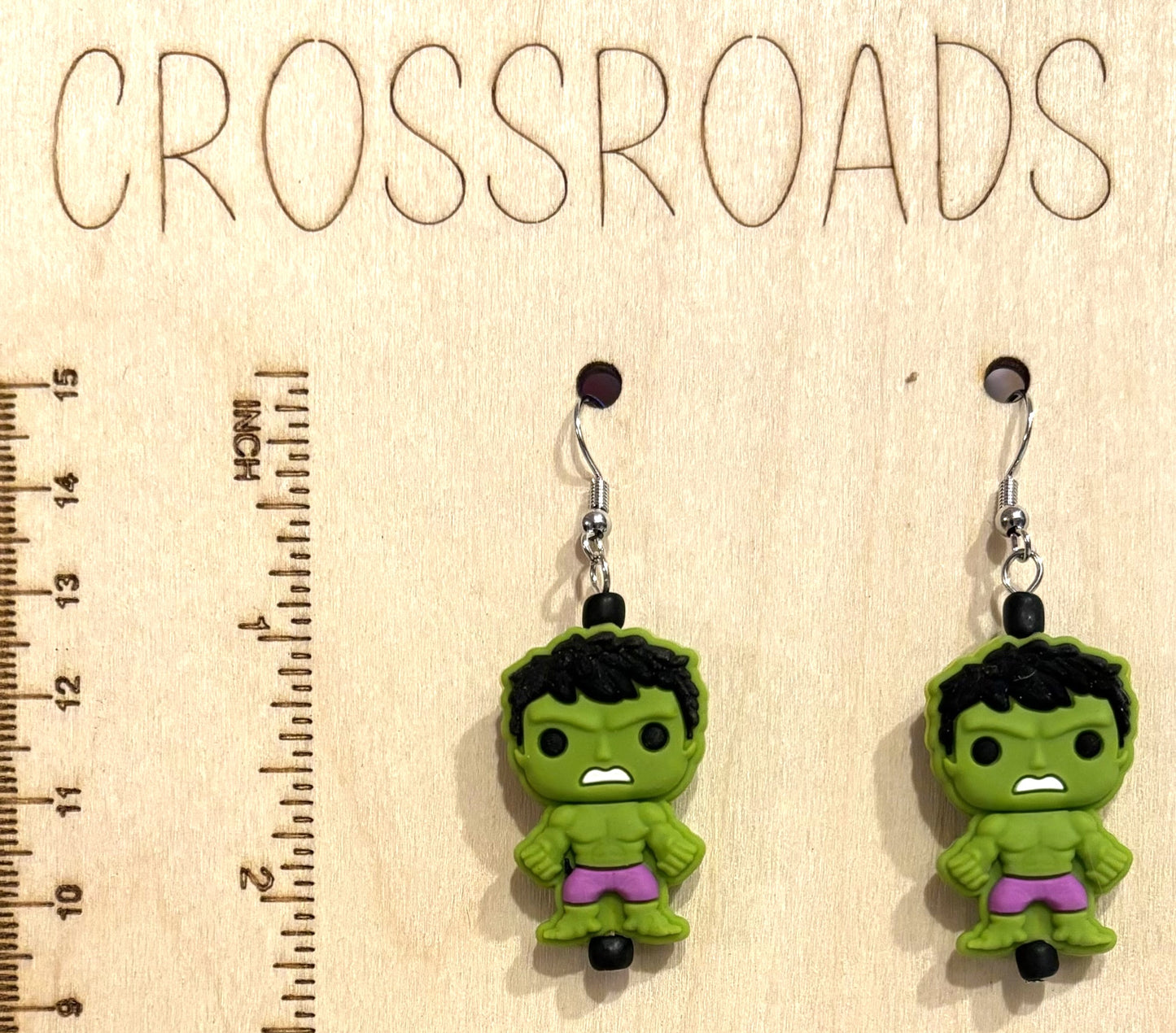 Hulk Focal Bead Earrings #BE051