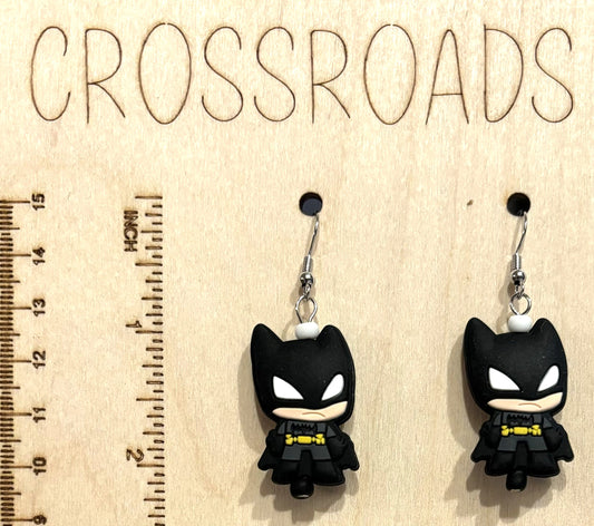 Batman Focal Bead Earrings #BE053