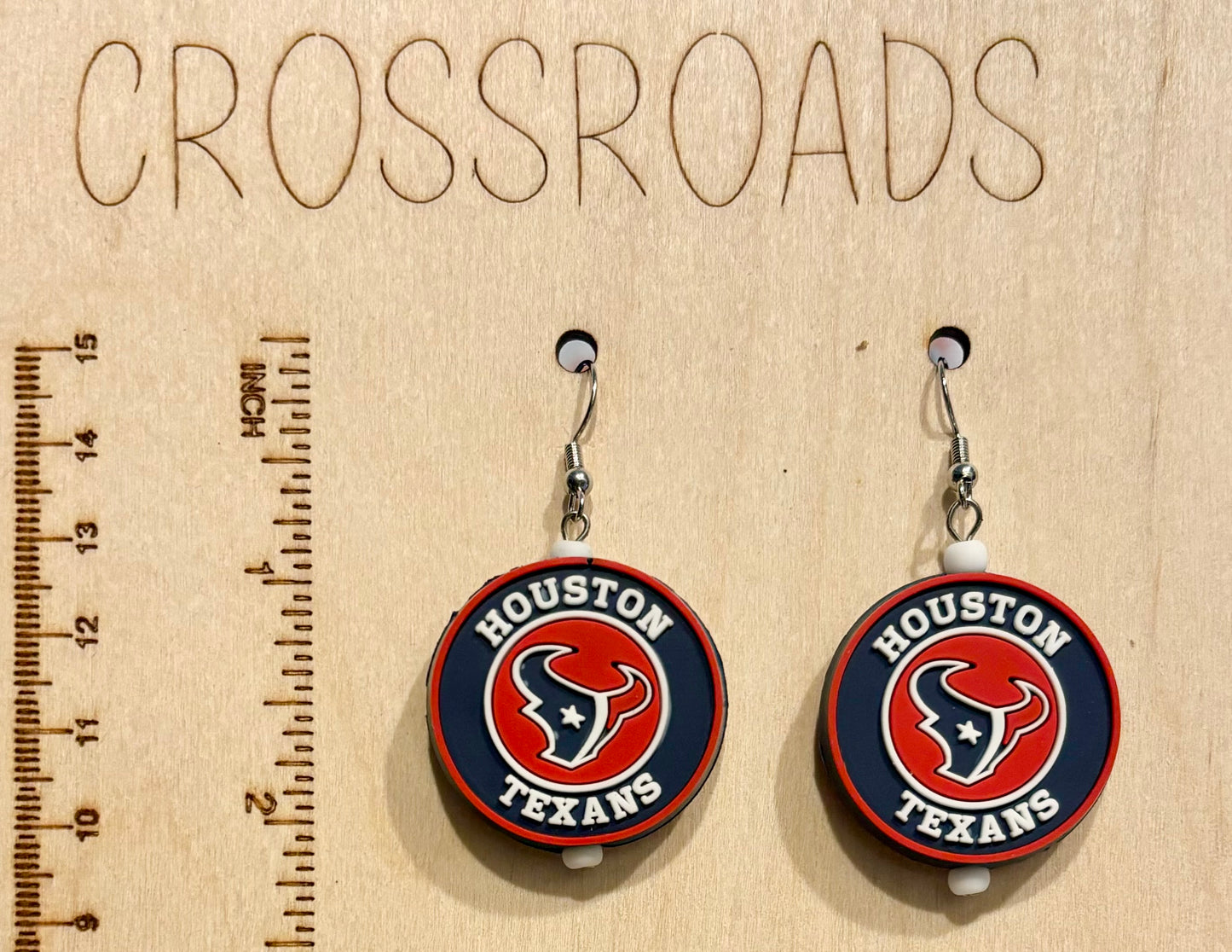 Sports Team Focal Bead Earrings - Texans - BE123