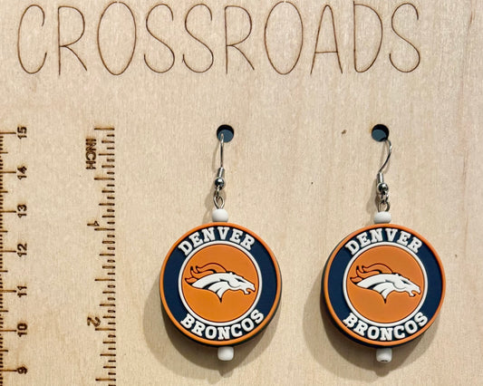 Sports Team Focal Bead Earrings - Broncos - BE124