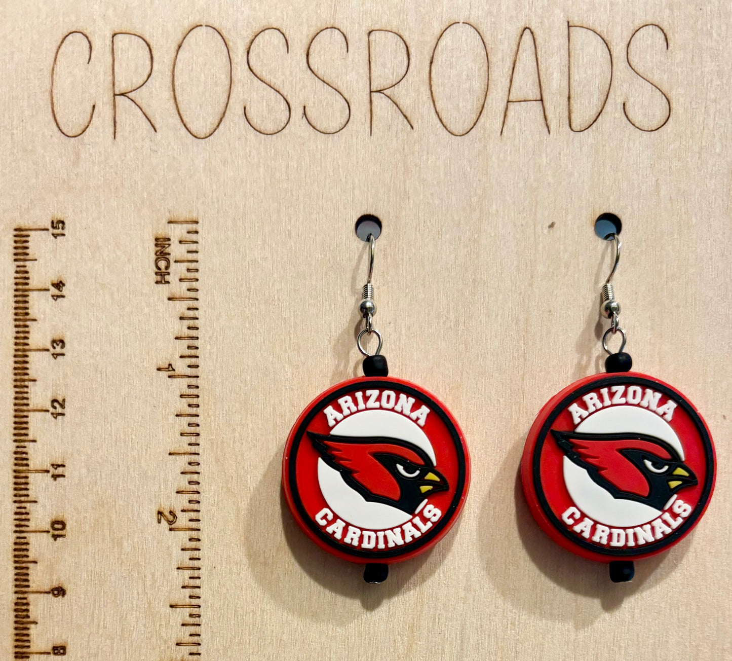 Sports Team Focal Bead Earrings - Cardinals - BE131