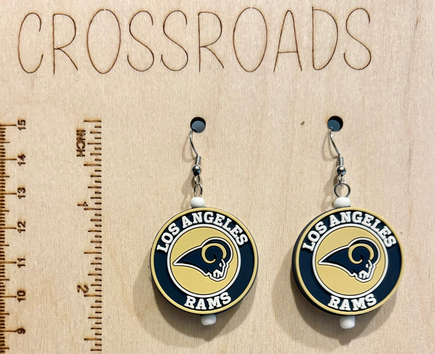 Sports Team Focal Bead Earrings - Rams - BE133