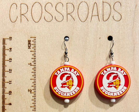 Sports Team Focal Bead Earrings - Buccaneers - BE134