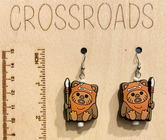 Focal Bead Earrings - Ewok - BE144