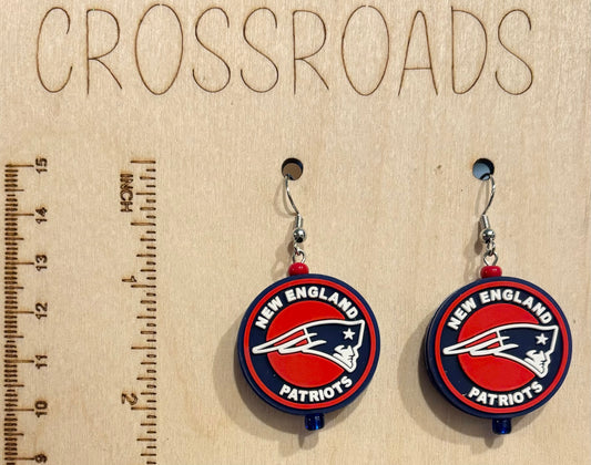 Focal Bead Earrings - Patriots - BE146