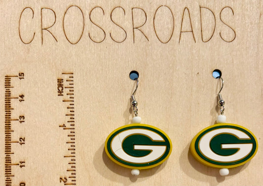 Focal Bead Earrings - Packers - BE148