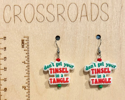 Focal Bead Earrings - Tinsel In A Tangle - BE153