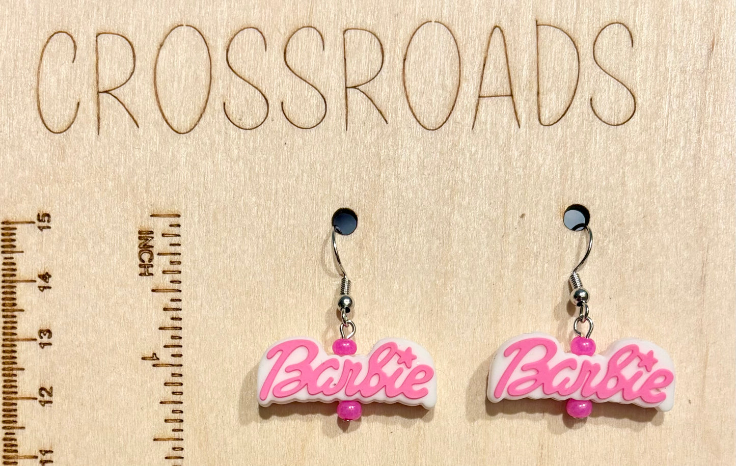 Focal Bead Earrings - Barbie - BE166