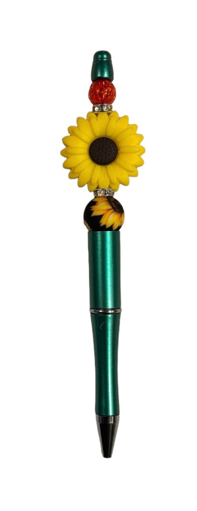 Beaded Pen, Yellow Sunflower