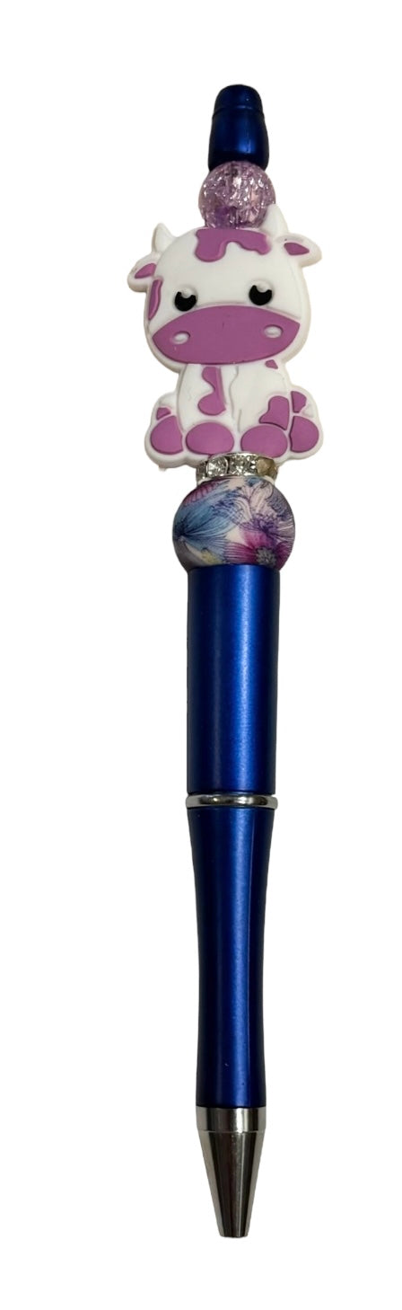 Beaded Pen, Cow-Purple