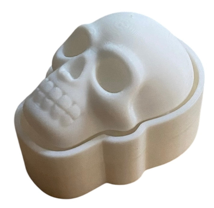 3D Printed Skull Clicker Fidget Toy – White