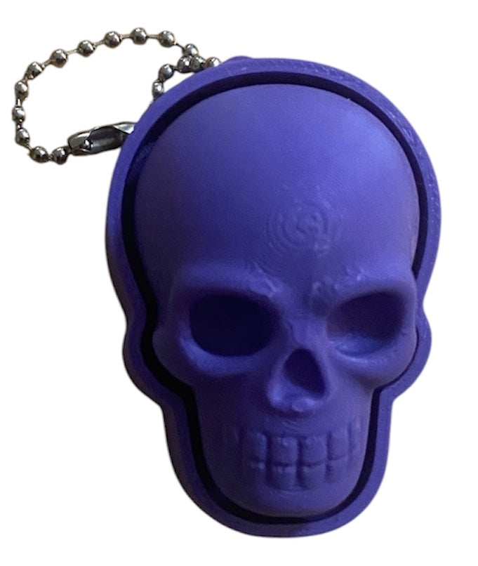 3D Printed Skull Clicker Fidget Toy – Purple