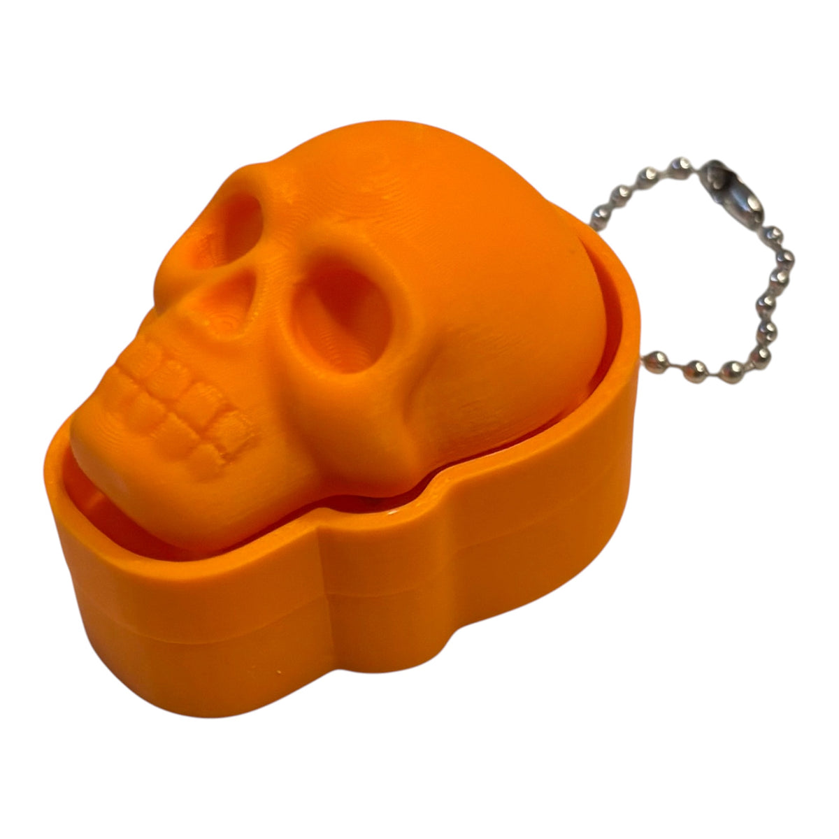 3D Printed Skull Clicker Fidget Toy – Orange