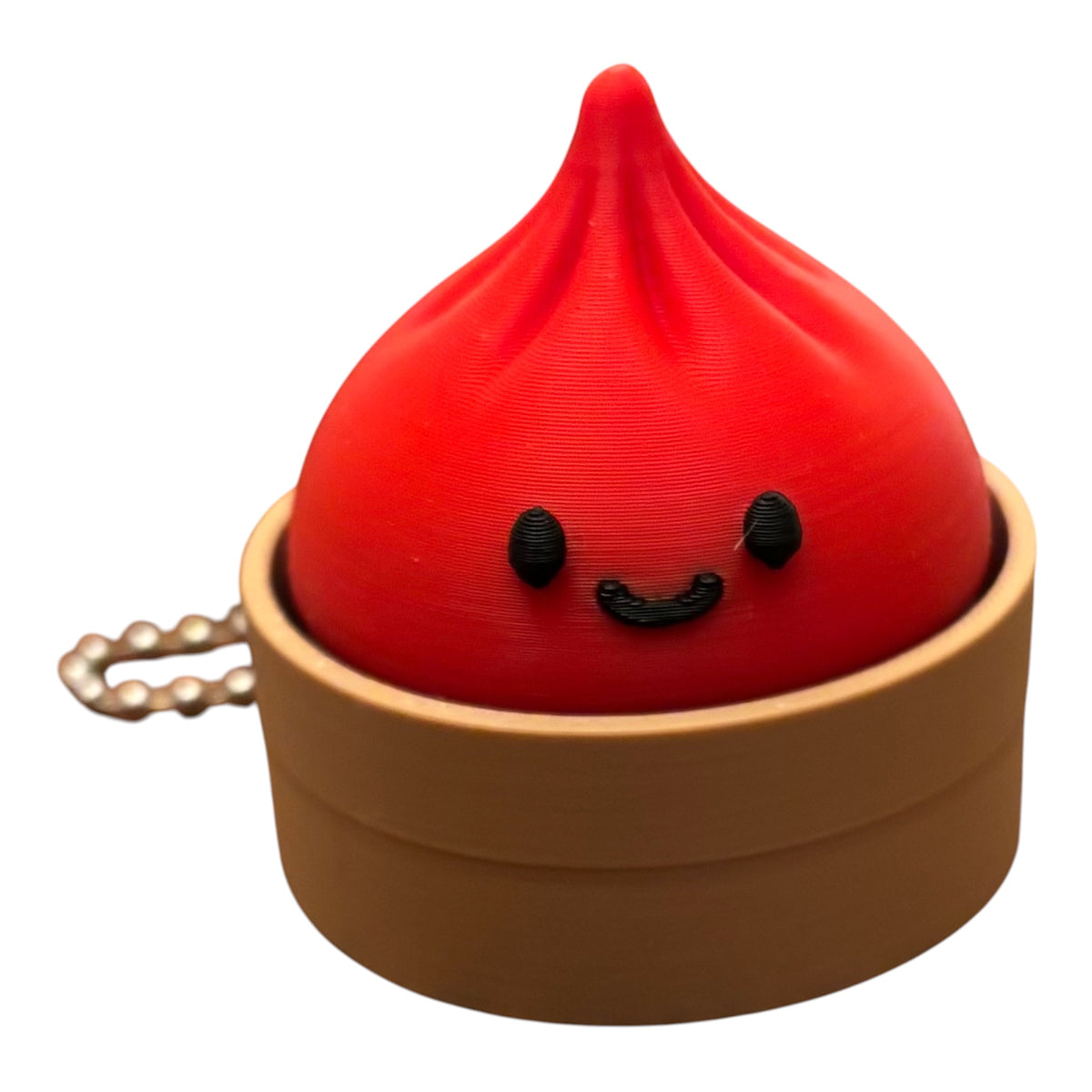 3D Printed Dumpling Clicker Fidget Toy – Red/Caramel