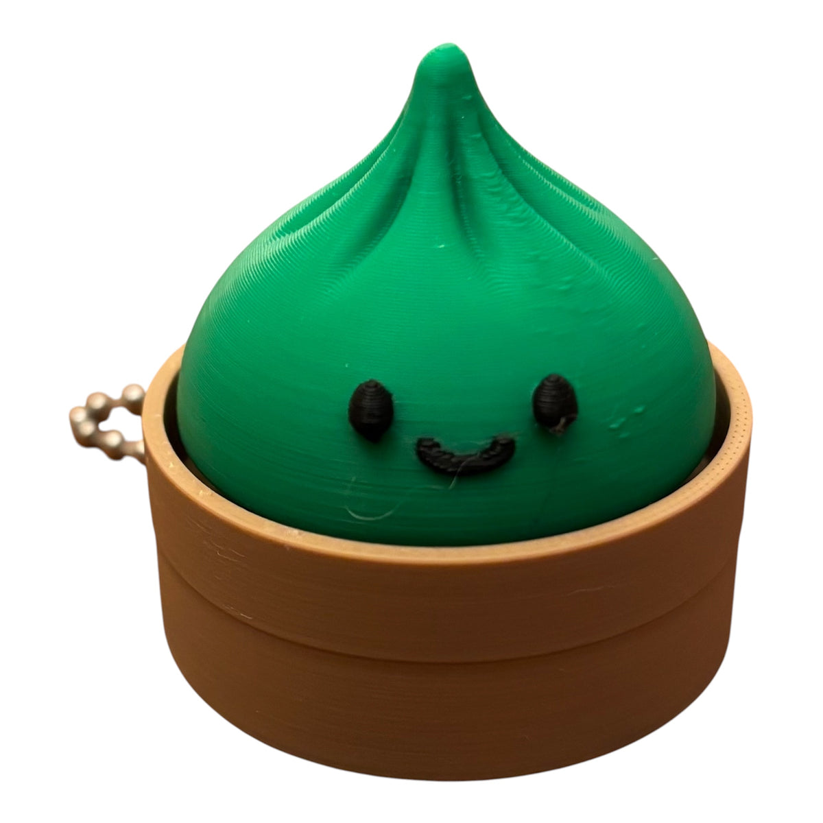 3D Printed Dumpling Clicker Fidget Toy – Green/Caramel