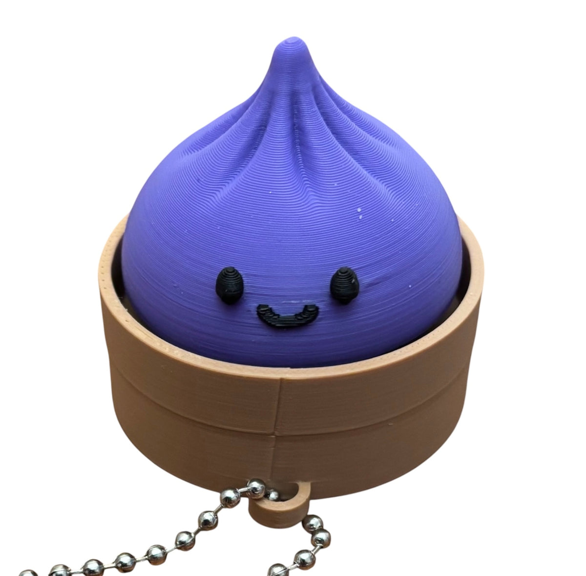3D Printed Dumpling Clicker Fidget Toy – Purple/Caramel