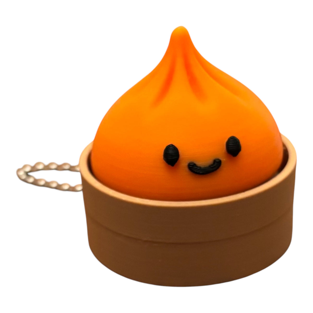 3D Printed Dumpling Clicker Fidget Toy – Orange/Caramel