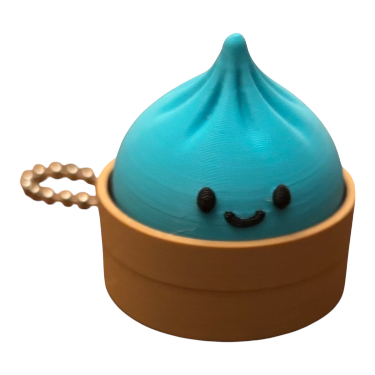 3D Printed Dumpling Clicker Fidget Toy – Turquoise/Caramel