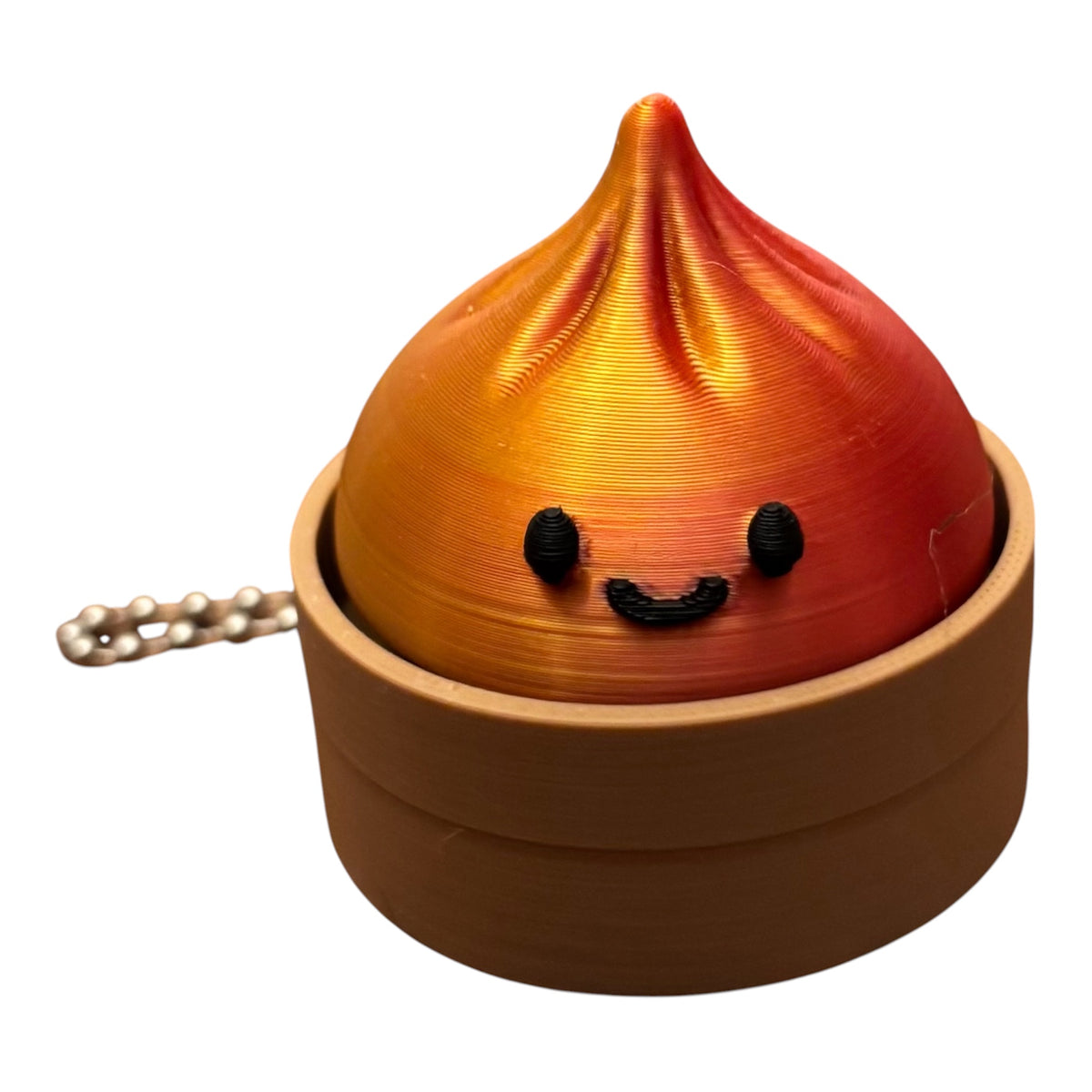 3D Printed Dumpling Clicker Fidget Toy – Red-Gold/Caramel