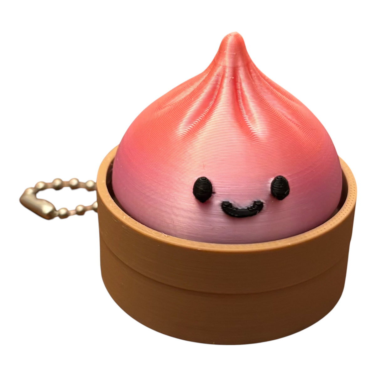 3D Printed Dumpling Clicker Fidget Toy – Peach Blush/Caramel