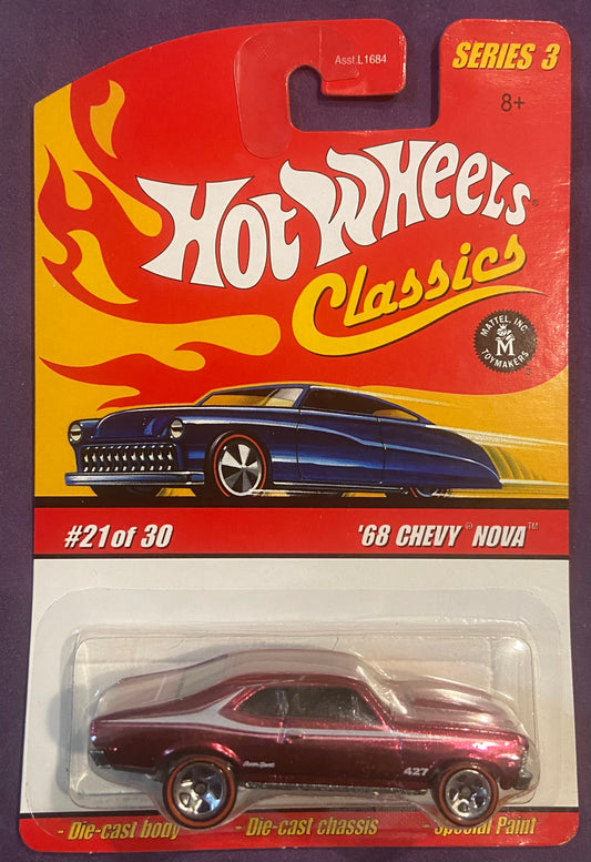 2007 Hot Wheels Classic Series 3 #21 68 Chevy Nova MAGENTA