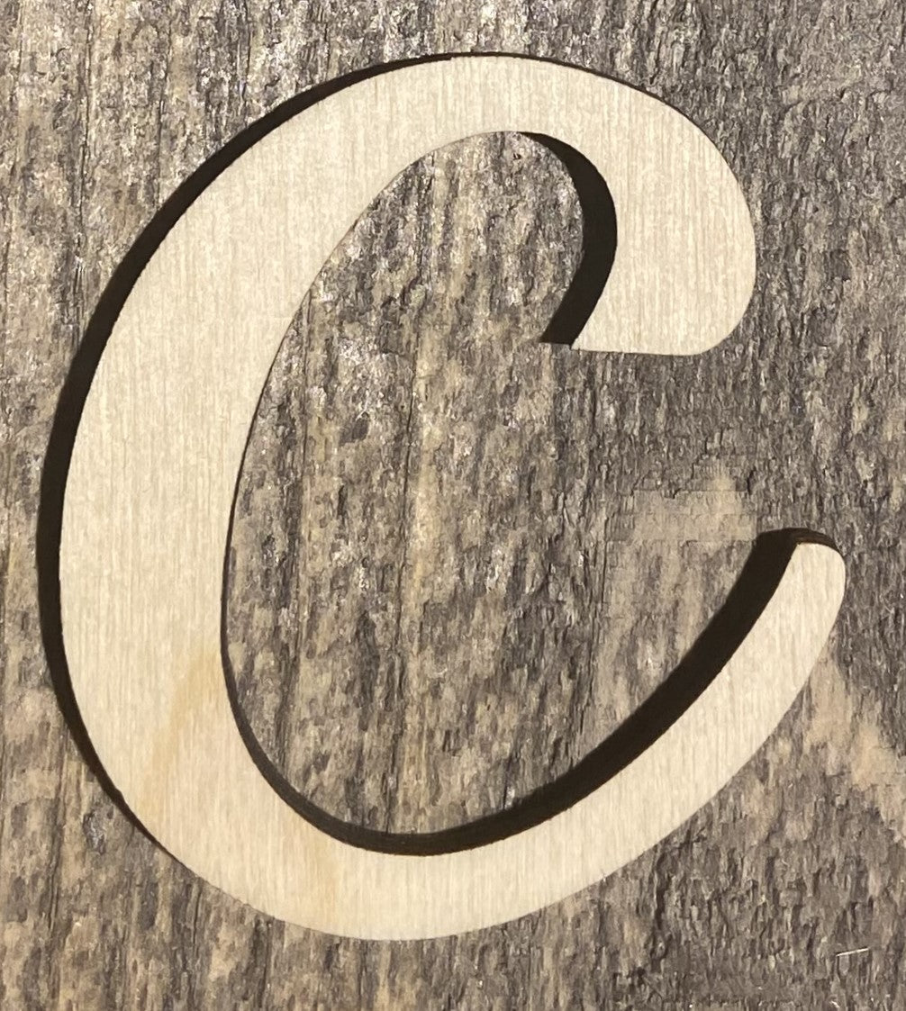 Unfinished 1/8" Plywood Letter - 2" Tall - A-Z - Font #03