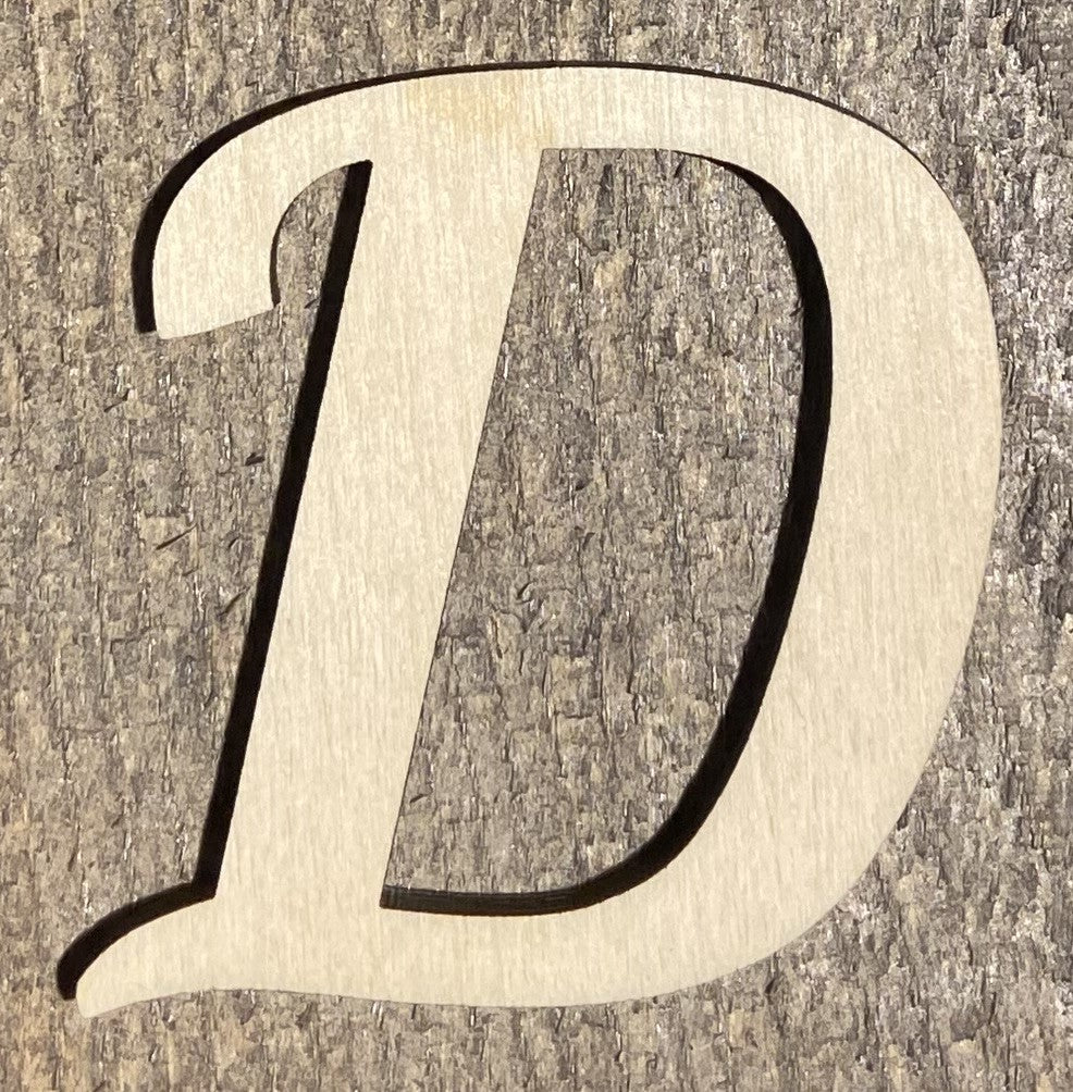 Unfinished 1/8" Plywood Letter - 2" Tall - A-Z - Font #03