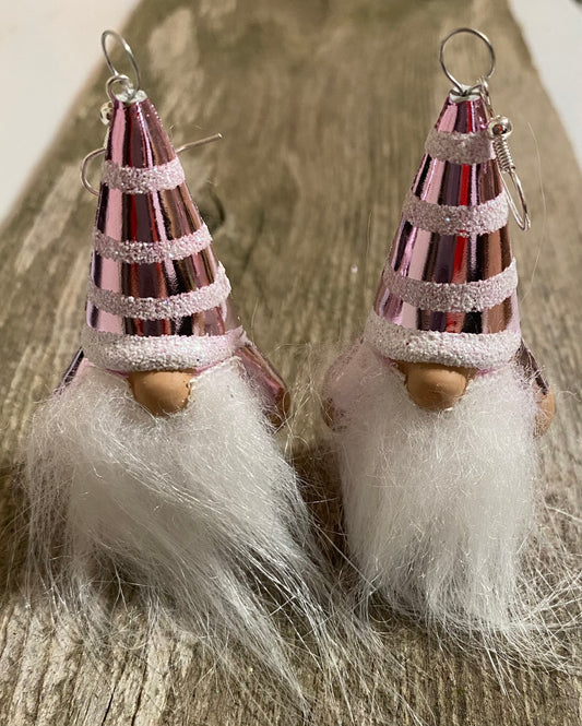 Gnome earrings, pink