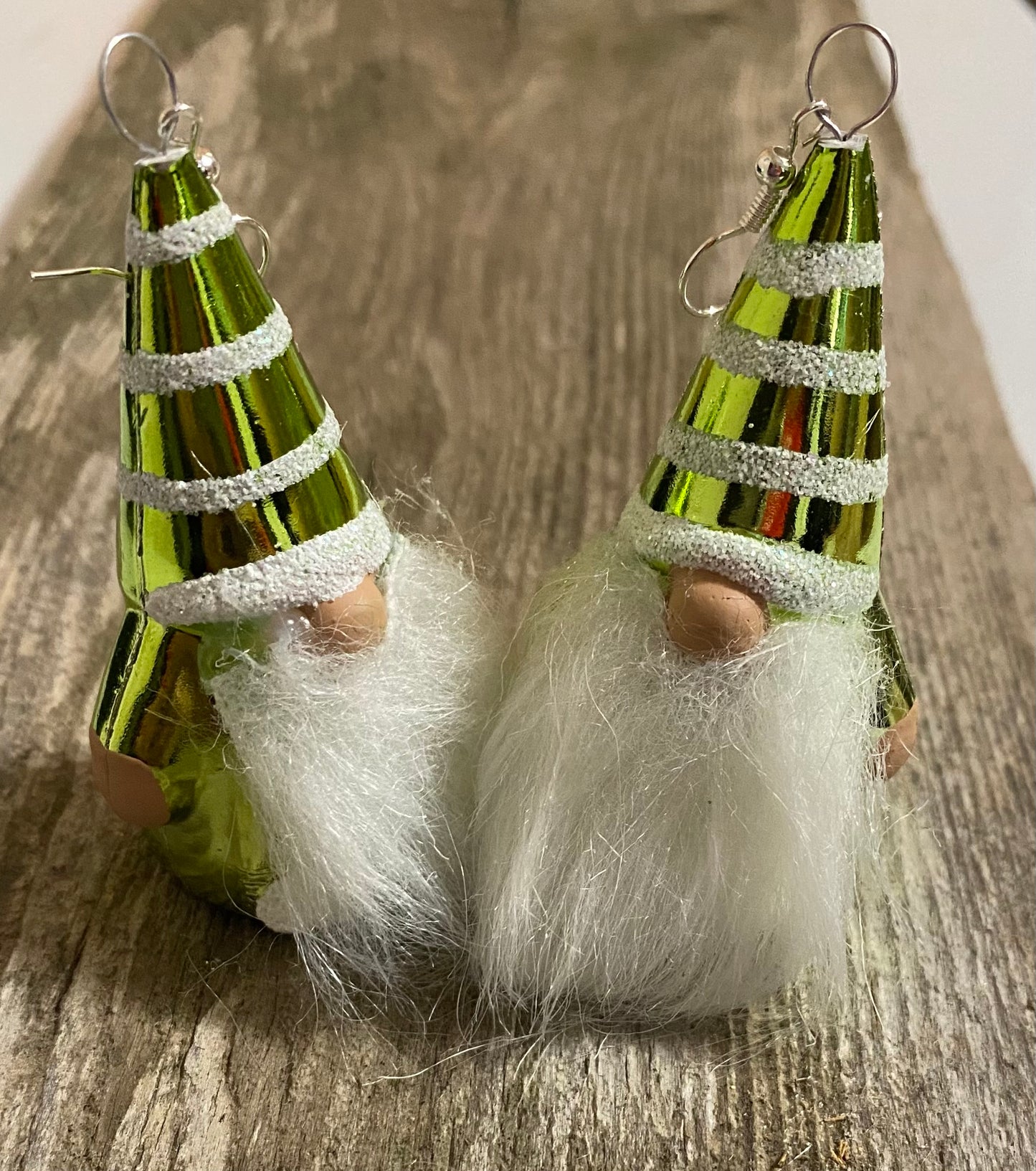 Gnome earrings, green