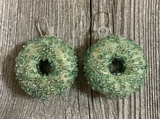 Donut Christmas Earrings, Green