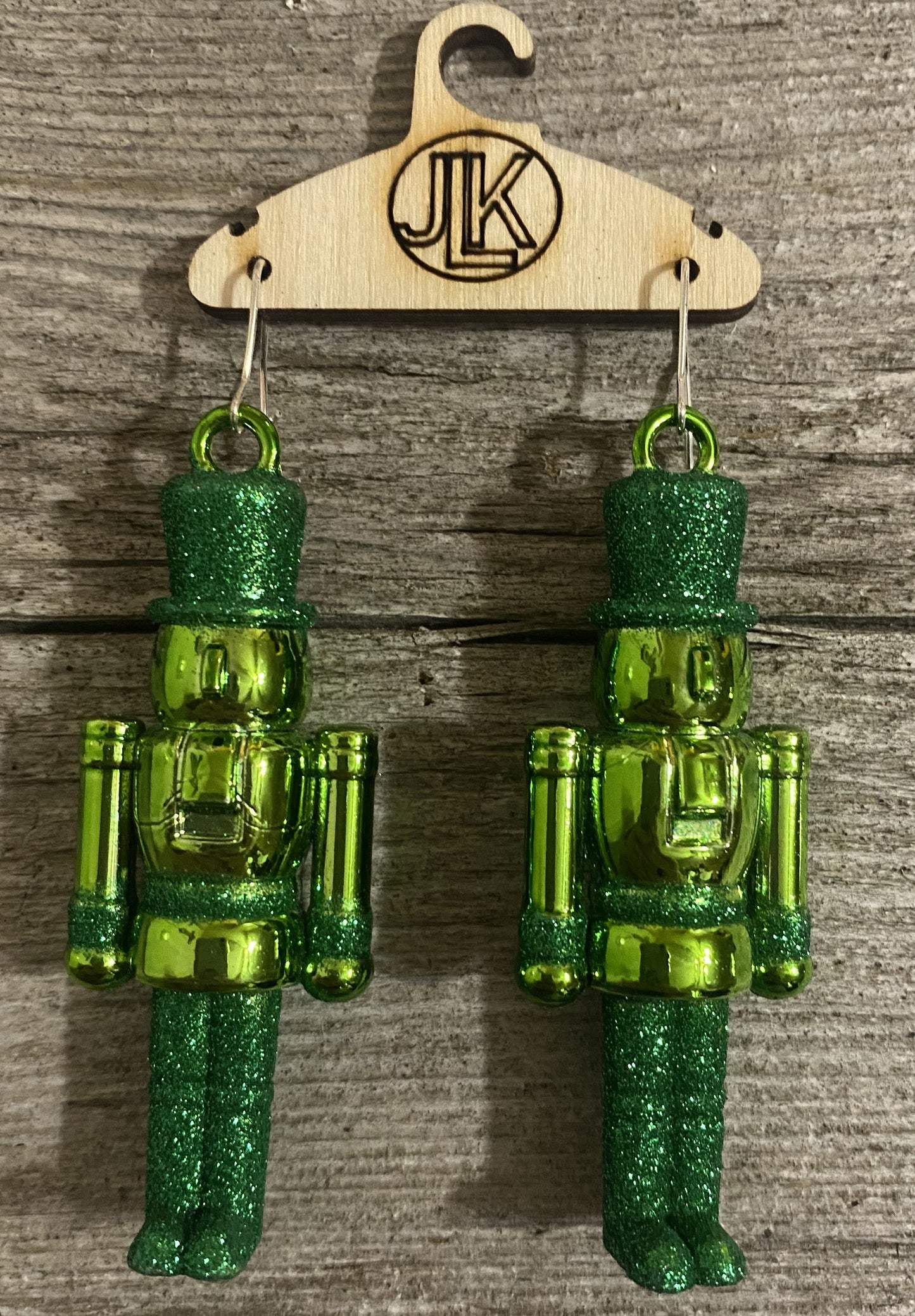 Toy Soldier Christmas Earrings, Green