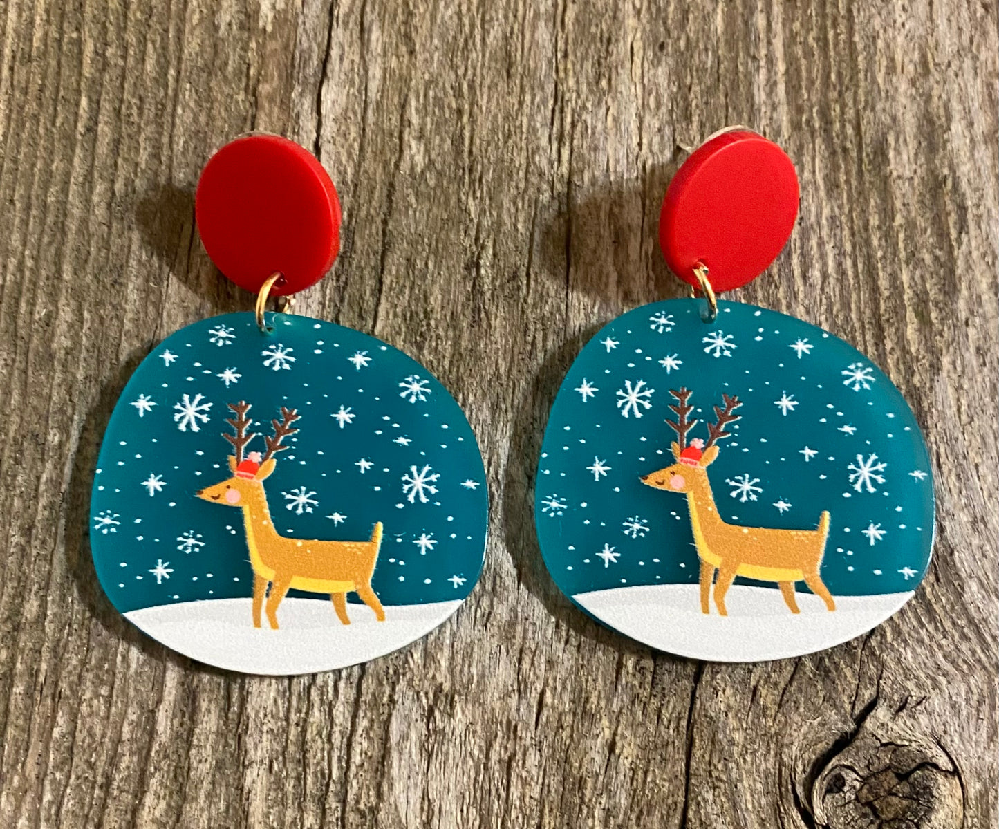 Rudolph Acrylic Christmas Earrings