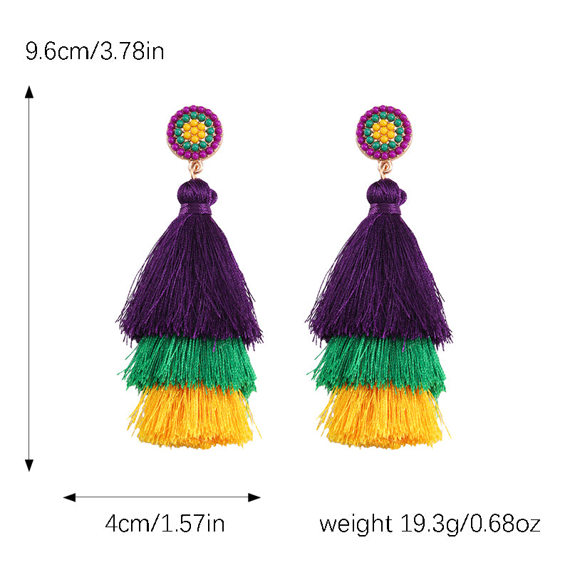 Mardi Gras Tassle Earrings