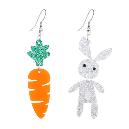 Bunny and Carrot Acrylic Earrings