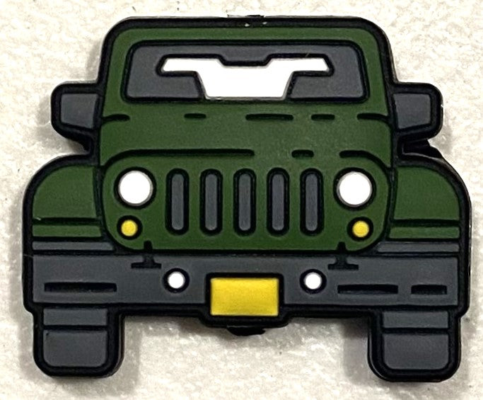 Silicone Focal Bead - Jeep - Green - #FB004