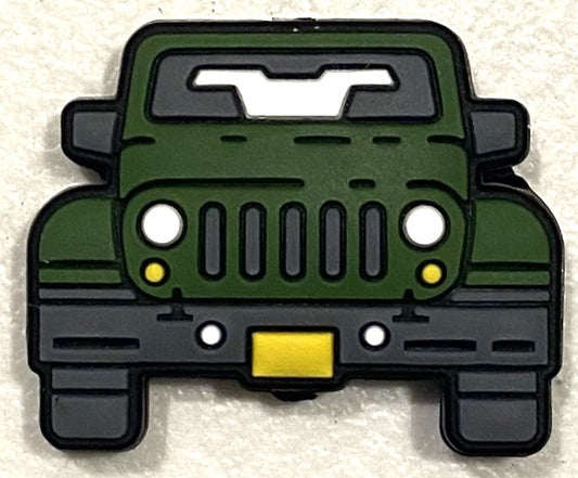 Silicone Focal Bead - Jeep - Green - #FB004