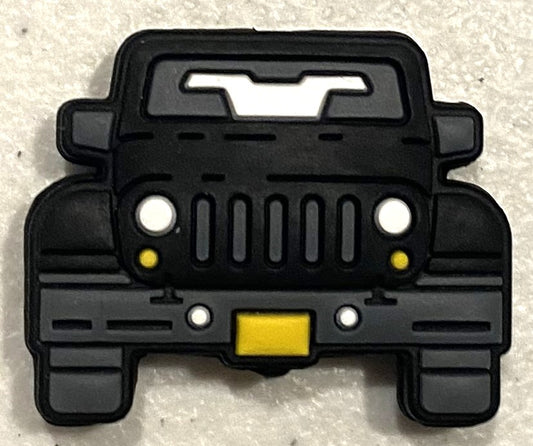 Silicone Focal Bead - Jeep - Black - #FB006